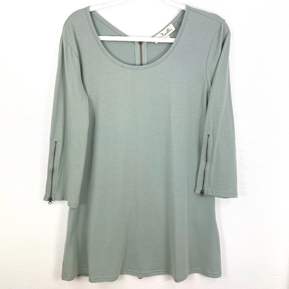 SIMPLY NOELLE tunic top zippered back & sleeves- SZ S/M (8-10)